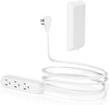 Flat Plug Power Strip 3FT - Ultra Thin Extension Cord White Wall Outlet Extender 3 Outlets with Baby Proofing Cover for Kitchen, Behind TV, Bedroom ETL Listed 13A 125V 1625W