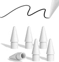 Replacement Pencil Tips for Apple Pencil Pro, Pen Tips for Apple Pencil 2nd Gen/1st Gen/USB-C, Wear-Resisting Pencil Nibs with Storage Box, Pen Nibs Set Compatible with Apple Pen (6 Pack, White)