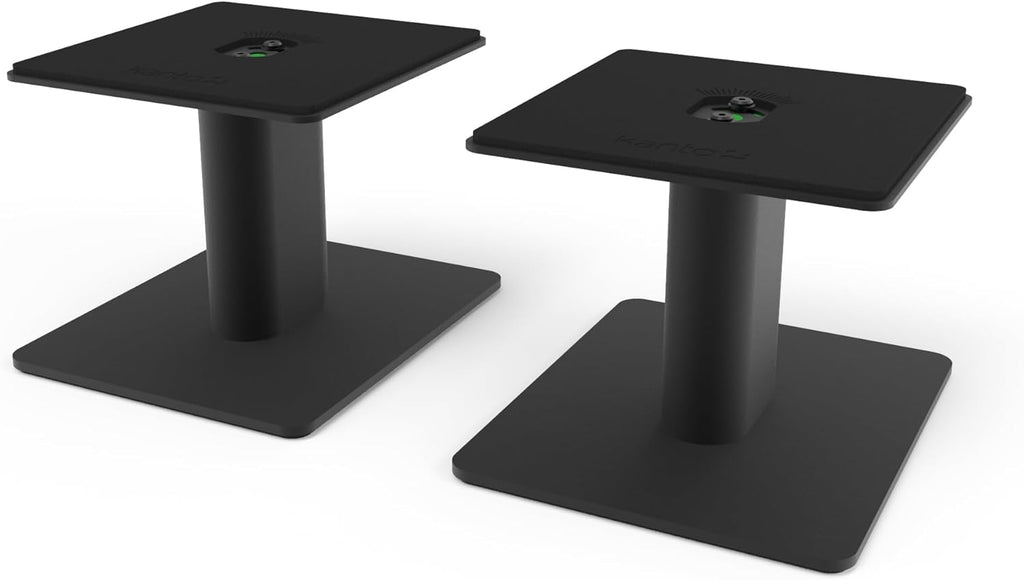 Kanto SP6HD Desktop Speaker Stands for Medium/Large Bookshelf Speakers & Mid-Size/Full-Size 4”-7” Studio Monitors | 6" Tall | Black | Pair