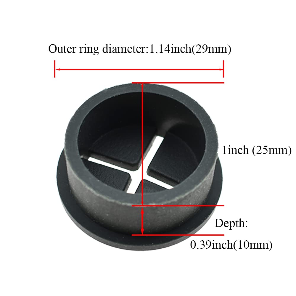 HAHIYO 4Pcs 1Inch/25mm Black Flexible Rubber Desk Grommet Wire Grommet Cable Management Cord Hole Cover Desk Wire Hole Insert Wire Organizer for Computer Office Home School Equipment Systems