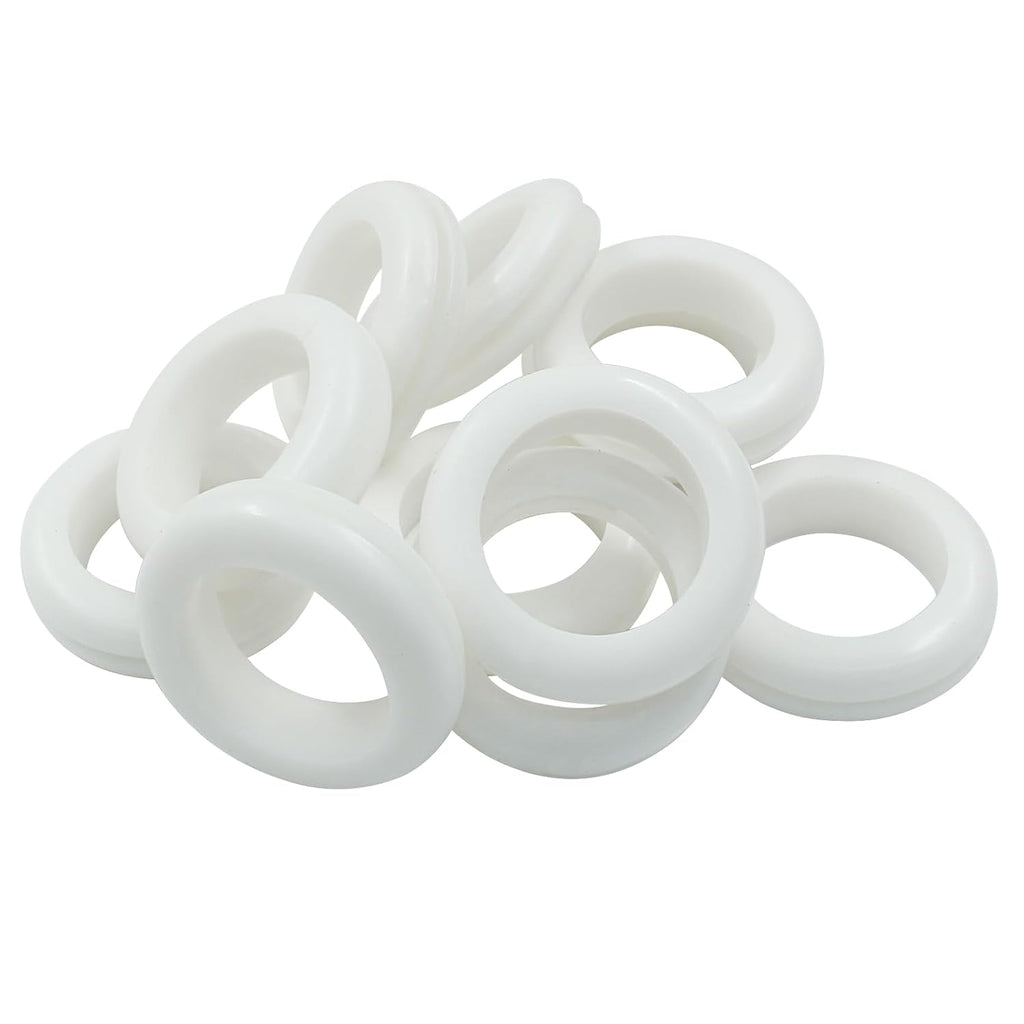 12 Pcs Rubber Grommets, 7/8" Inside Diameter 1" Drill Hole Rubber Wire Grommets for Wire, Firewall, Cables, Plugs (White)