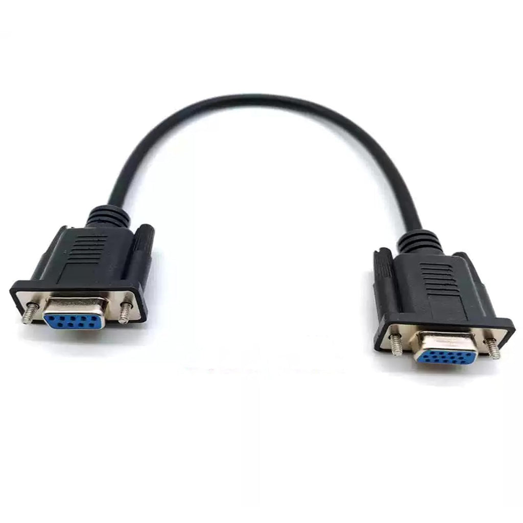 DB9 Female to VGA Female 15Pin Three-Row Signal Transmission Cable, VGA to DB9 Serial RS232 Data Cable for Mutual Transmission of Signals Between 9Pin Video Devices and Computers 1.5Meter