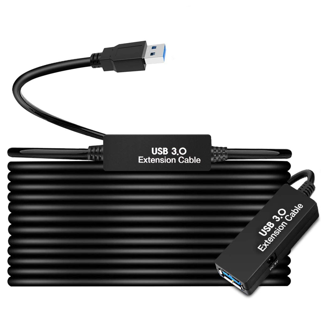 50FT USB 3.0 Active Extension Cable, USB Extension Cord A/M to A/F (15M) for USB HUB,Webcam,Xbox,Oculus Quest 2/3 VR,PS4,Printer,External Hard Disk