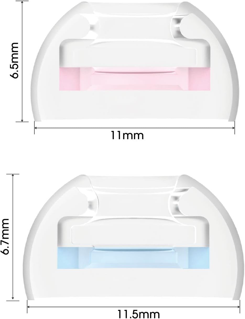 SpinFit CP1025-M/S- Medical Grade Silicone Patented Ear Tips, Secure Fit and Supreme Comfort Fits MTW3, Galaxy Buds 2, Soundcore Space A40 & More (2 Pairs) (for Nozzle Diameter from 4-5.5mm)