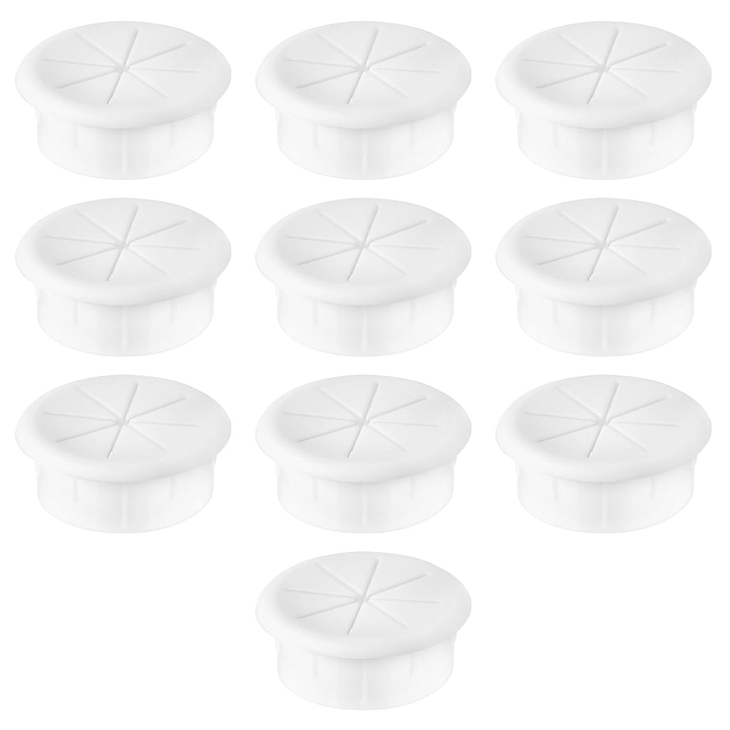 2" White Desk Grommet, JTemgle Flexible Cable Grommet Rubber Cable Hole Cover Wire Organizer Caps Desktop Cord Management for Home Office TV Stands Tabletops, 10 Pieces
