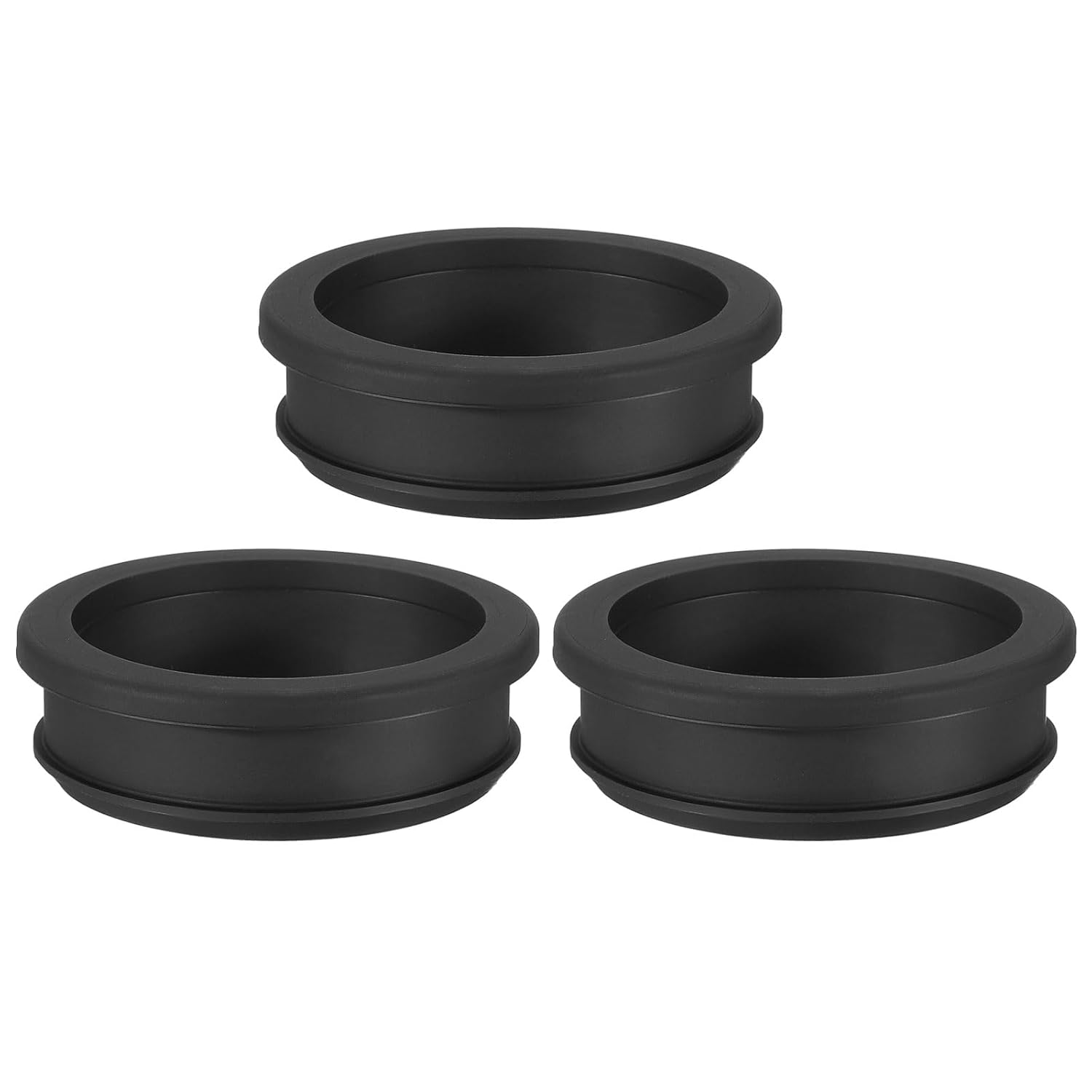 PATIKIL 52.6mm / 2-1/16 Inch Drill Hole,1-13/16 Inch ID Rubber Grommets, 3Pcs Top Hat Grommet for Wiring Eyelet Ring Gasket Automotive Firewall Cable Hole Plugs Wires Protection, Black