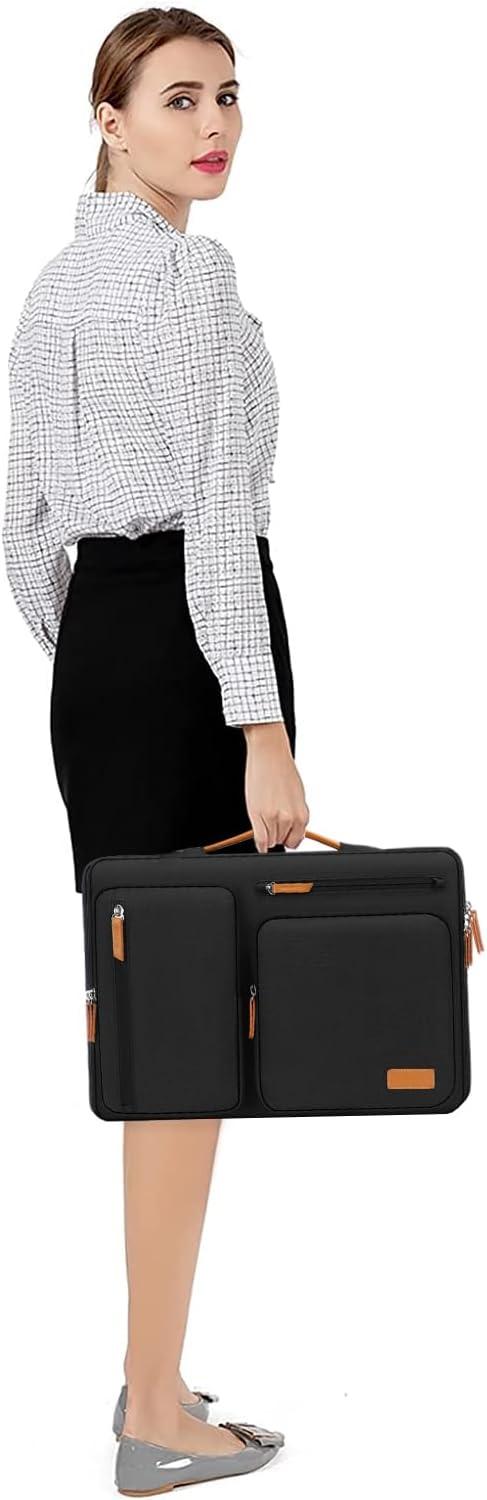 MOSISO 360 Protective Laptop Case 14 inch, 14 inch Laptop Sleeve Compatible with HP Lenovo Dell ASUS Acer, HP, Dell Latitude, Lenovo, Side Open Carrying Case with 4 Zipper Pockets&Handle, Black