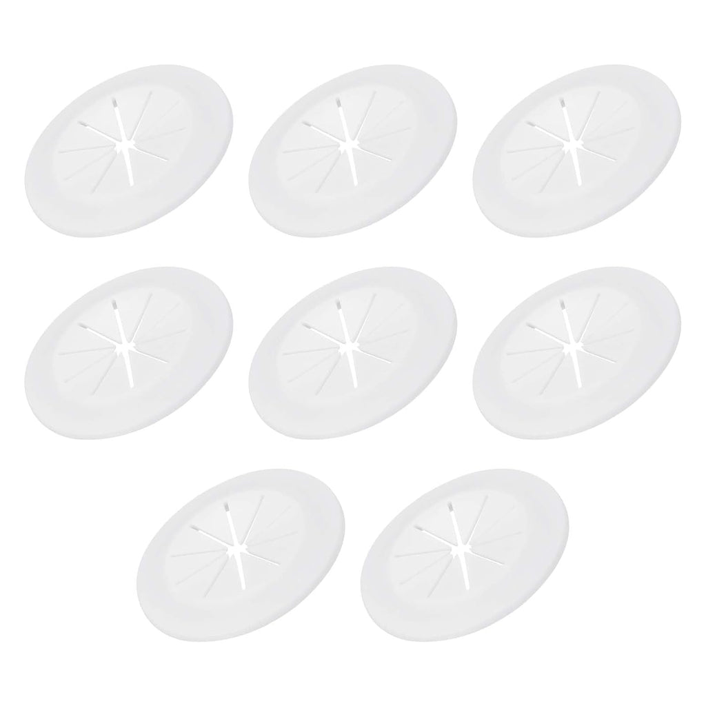 PATIKIL Desk Grommet 1-9/16", 8 Pcs Round Cable Grommet Cord Hole Cover with Adhesive Tape Flexible Table Wire Organizer for Office Home Table Countertop, White