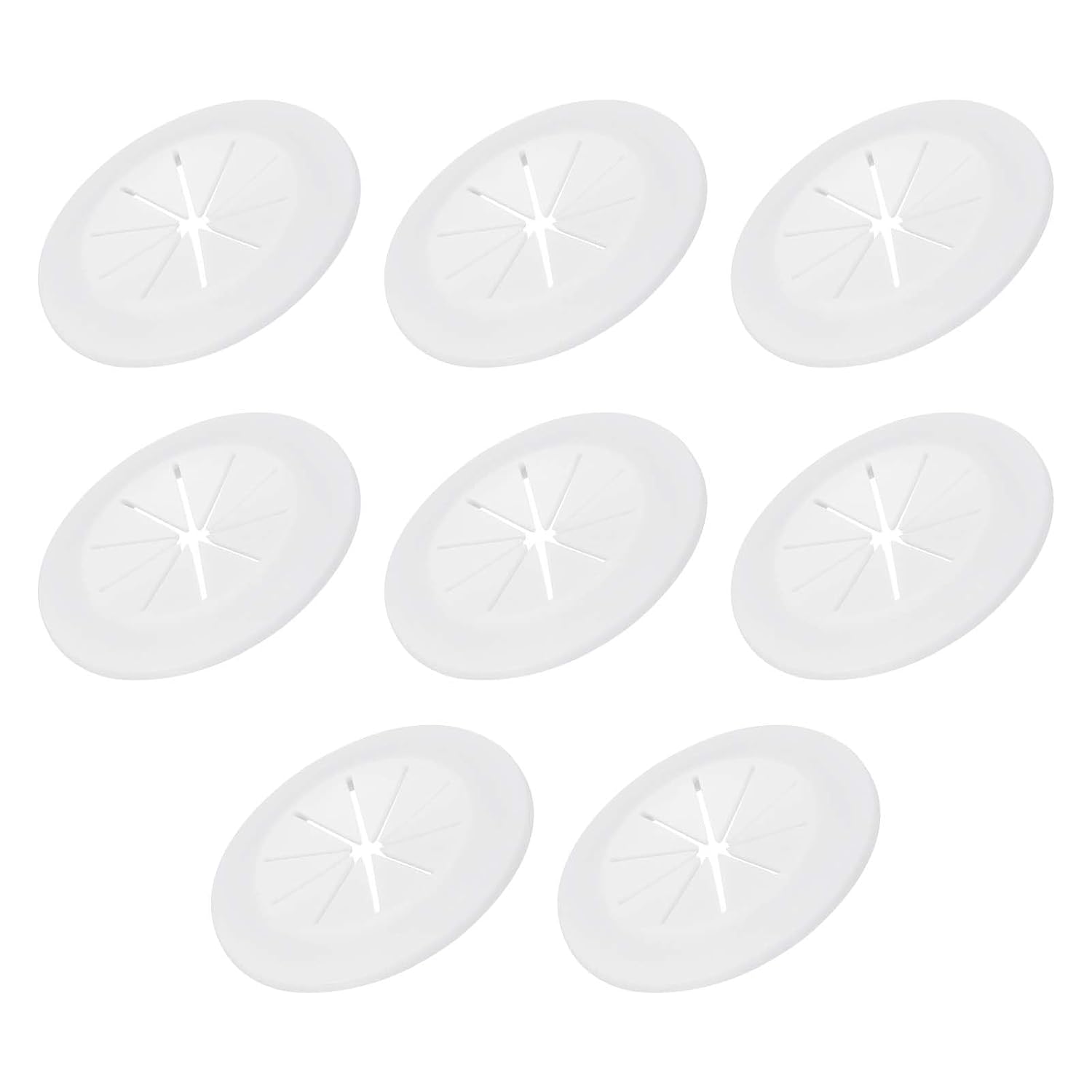 PATIKIL Desk Grommet 1-9/16", 8 Pcs Round Cable Grommet Cord Hole Cover with Adhesive Tape Flexible Table Wire Organizer for Office Home Table Countertop, White