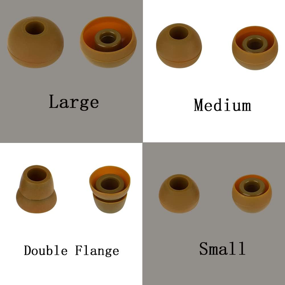 Silicone Replacement Earbud Tips Eartips Earbuds Eargels Compatible with Powerbeats 1/2/3 Wireless Beats by Dre Headphones,4 Pairs Earbud Cap(Brown)