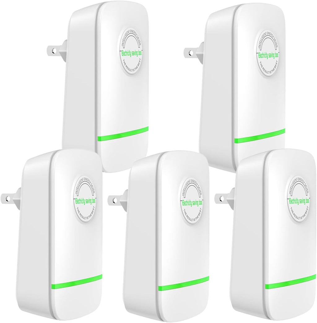 Elon-musk's Electricity Saving Box Stop Watt Stopwatt Energy Saving Device Save Energy Saving Device Energy Saving Power Strip for Home Office US Plug 90v-250v 30kw Rated Green (5PCS White)