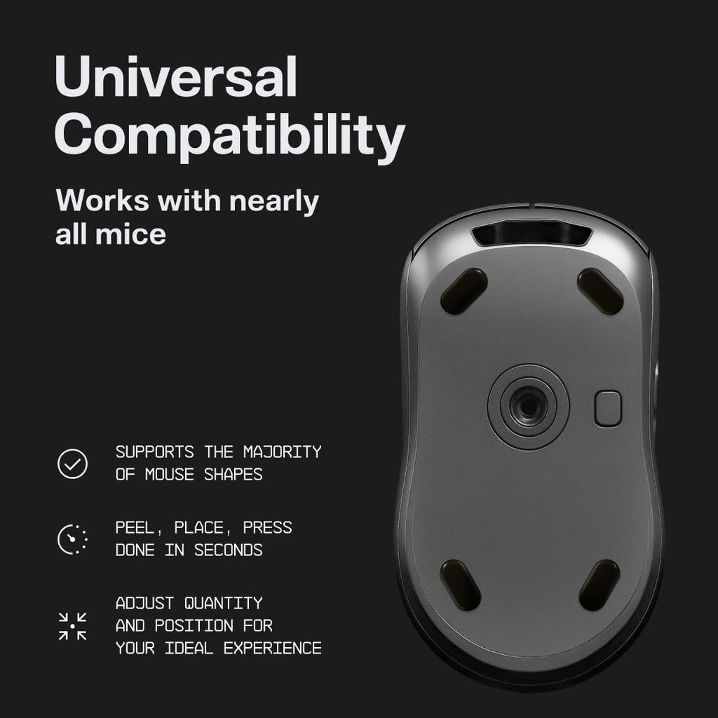 Wallhack PTFE Pill Mouse Skates | Premium Universal Skates for Gaming Mice | Ultra-Smooth Glide on Cloth & Glass Pads | Customize Speed & Control | Fast, Easy to Apply | Black 7mm x 14mm