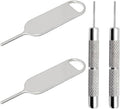4 Pcs SIM Card Removal Openning Tool Tray Eject Pins Needle Opener Ejector Compatible with All iPhone Apple iPad HTC Samsung Galaxy Cell Phone Smartphone Watchchain Link Remover (Style B)