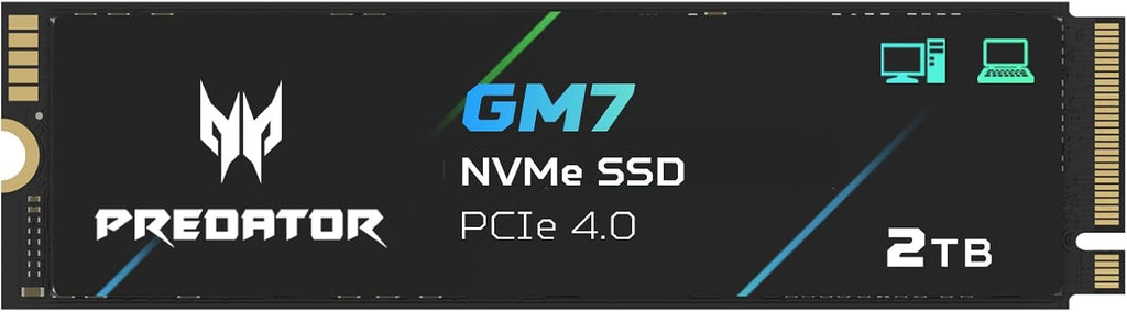 Predator GM7 2TB SSD: M.2 2280 PCIe Gen 4 x4 NVMe 2.0, Read Speed Up to 7400 MB/s, Internal PC Solid State Drive for Laptop, Desktop and PS5 - BL.9BWWR.119