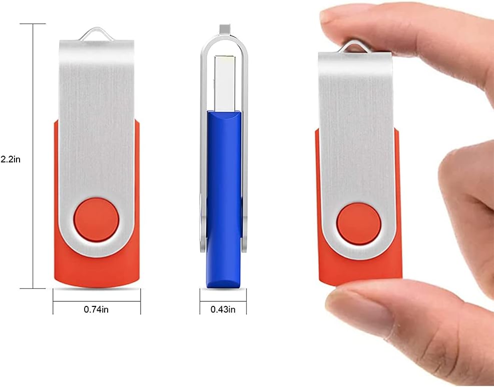 KOOTION 5 X 1GB USB Flash Drives Thumb Drives Pack Memory Stick USB 2.0(5 Colors: Black Blue Green Purple Red)