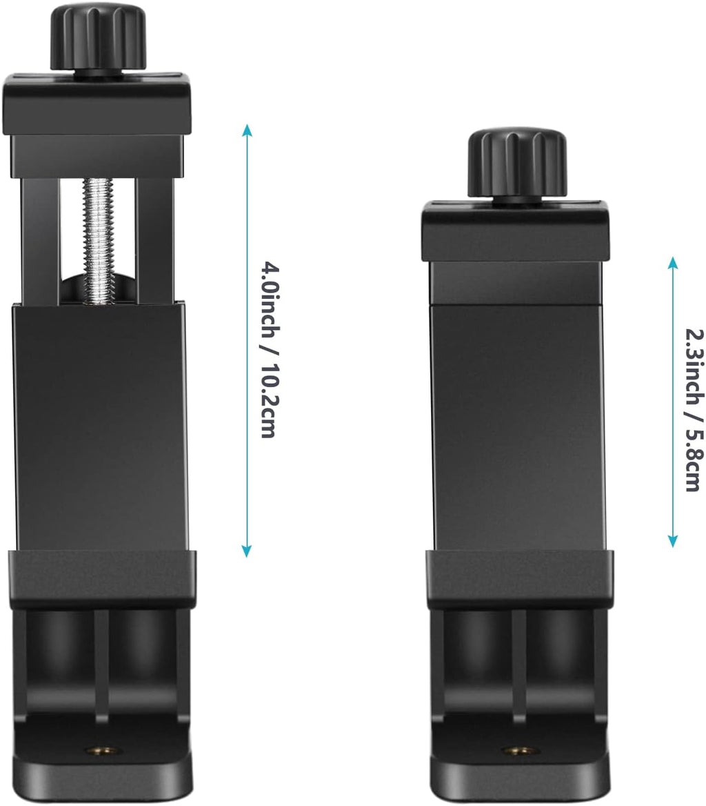 Neewer Smartphone Holder Phone Tripod Mount Compatible with iPhone 16 15 Pro Max Plus 14 13 12 Mini Samsung Galaxy S24 S23 Ultra, Cell Phone Clip Vertical Bracket Adapter for Tripod with 1/4" Screw