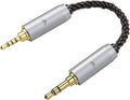 okcsc 3.5MM Male to 2.5MM Male Ultra Short Hifil Male to Male AUX Audio Cable OFC Pair Recording Cable Wire-Breakage-Prevention Design Adoption of 8-Core Braided Structure 5.82 inch