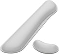 Dapesuom Enlarge Keyboard Wrist Rest, Memory Foam Wrist Cushion for Desk Mats Support, Cute Typing Pain Relief Keyboard Mouse Pad Rests Set with Non-Slip Base for Gaming Laptop Office, Space Gray