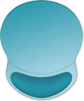 ITNRSIIET Ergonomic Mouse Pad with Comfort Gel Wrist Rest, Non-Slip PU Base, Smooth Textured Surface, Reduces Hand Fatigue & Wrist Pain, 8.7 x 7.2 Inch for Office Gaming Home, Ombre Blue Gradient