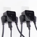 Clamper 3-Outlet Surge Protector 1800 Joules, 1875W, for TV, PC, Xbox, PS5, Refrigerators and Other Appliances (Compact Wall Surge Protector), iCLAMPER Power 3, 2-Pack Black
