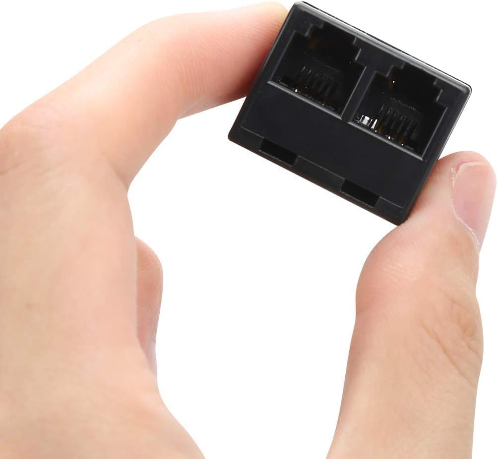 Uvital RJ12 6P6C 3 Female Telephone Line Splitters, Phone Jack Splitter, Telephone Landline Cable Connector and Separator(Black, 50 Pack)