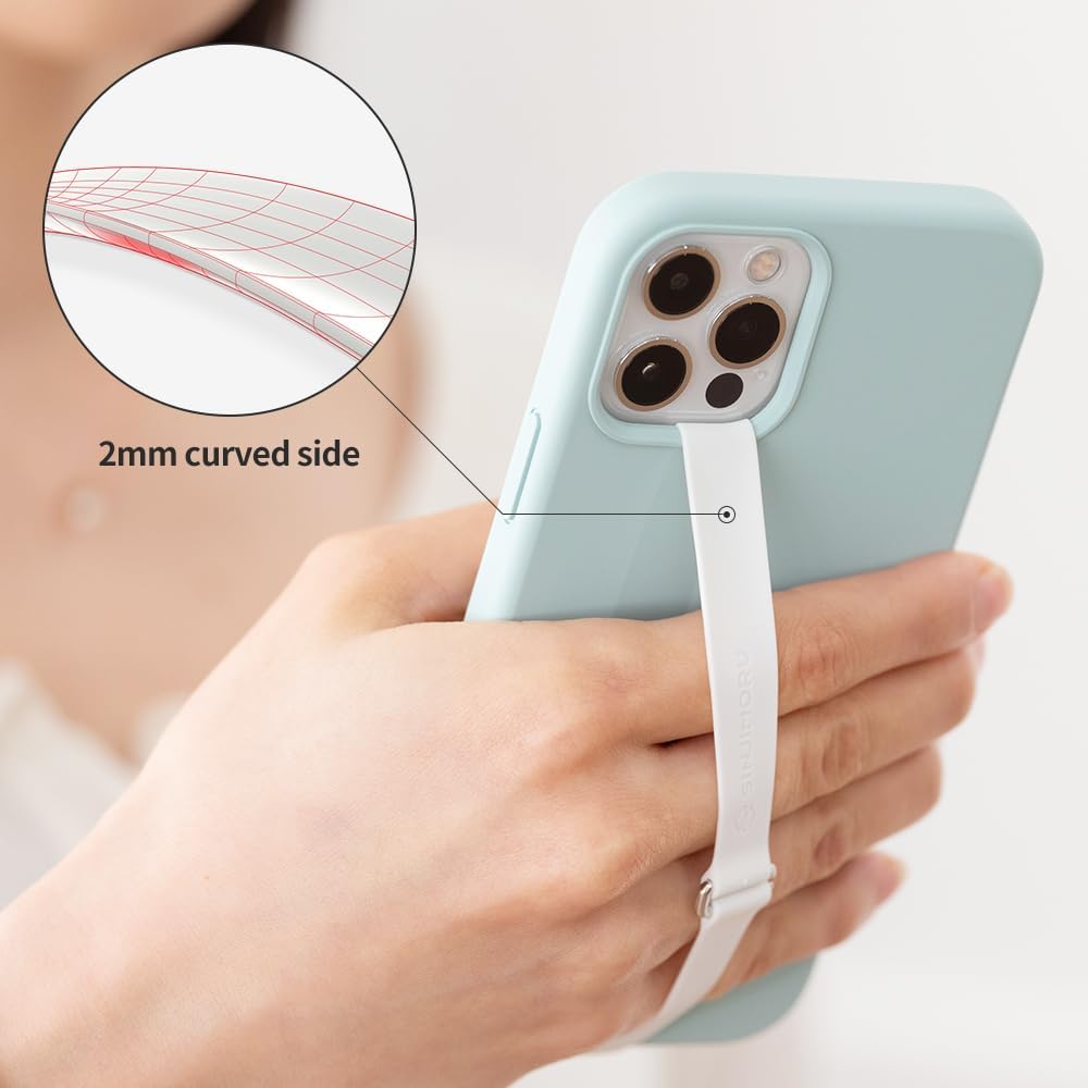 Sinjimoru C-Shaped Clip Finger Phone Grip, Silicone Mobile Phone Strap with Loop Holder for iPhone & Samsung. Sinji Loop Clip WineRed 210