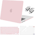 MOSISO Compatible with MacBook Air 13 inch Case 2025 2024 2023 2022 M4 A3240 M3 A3113 M2 A2681, Plastic Hard Shell&Keyboard Cover&Screen Film&Type C for MacBook Air 13.6 inch Case, Baby Pink