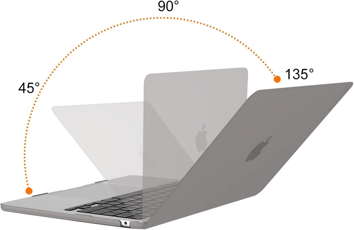 MOSISO Compatible with MacBook Air 13 inch Case 2025 2024 2023 2022 M4 A3240 M3 A3113 M2 A2681, Plastic Hard Shell&Keyboard Cover&Screen Film&Type C for MacBook Air 13.6 inch Case, Gray