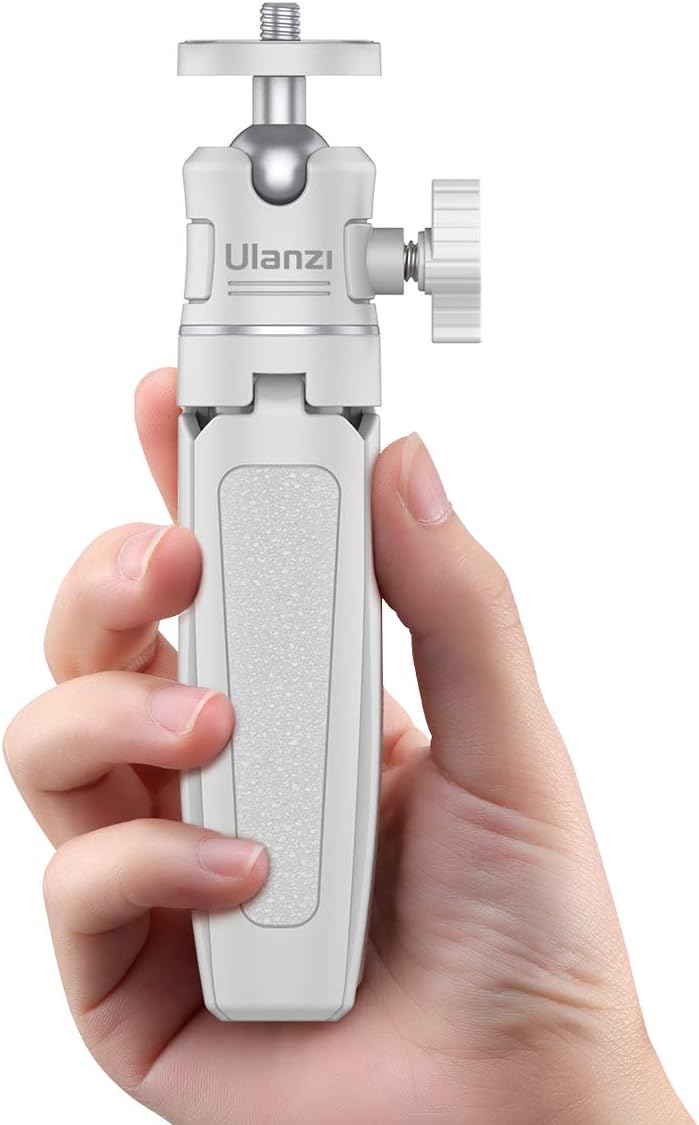 ULANZI Extension Pole Tripod, Mini Selfie Stick Tripod Stand Handle Grip for iPhone 13 Pro Max Samsung OnePlus Google Smartphone Canon G7X Mark III Sony RX100 VII A6400 Cameras Vlogging (Off-White)