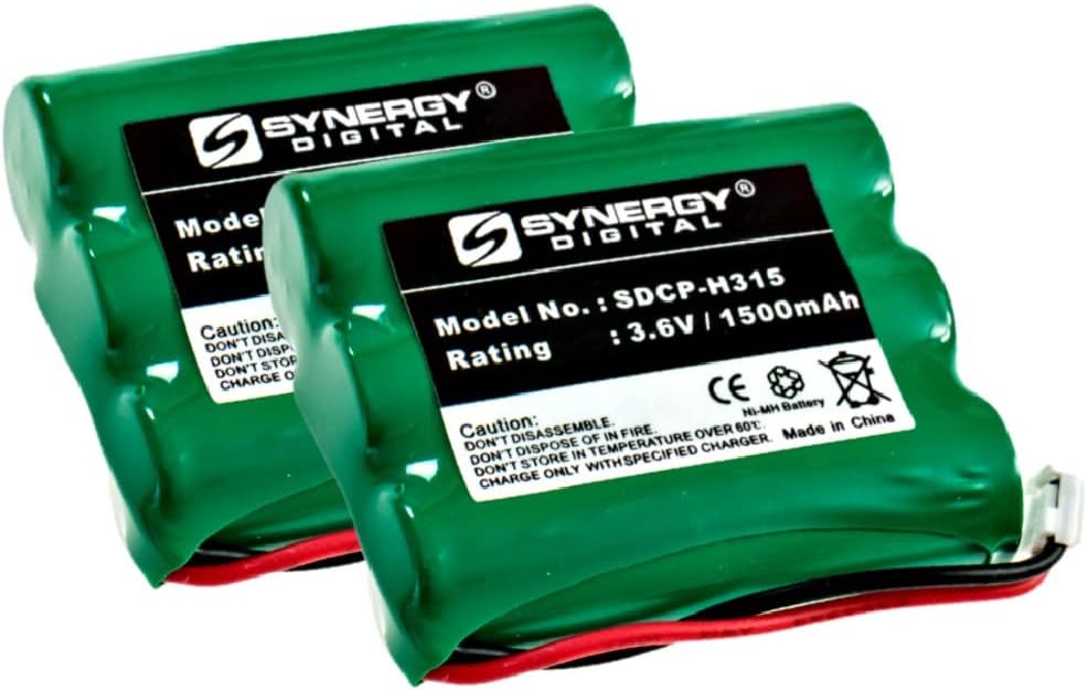 Synergy Digital Cordless Phone Battery, Compatible with AT&T 3301 Cordless Phone Battery Combo-Pack Includes: 2 x SDCP-H315 Batteries