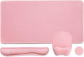 WB WEIRDBEAST Keyboard Wrist Rest Large Mouse Pad Wrist Support for Computer, 4 in 1 Memory Foam Keyboard Pad Desk Mat Ergonomic Hand Rest Wrist Cushion for Home Office Gaming-Pink