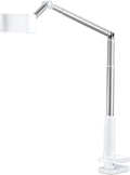 JSAUX Phone Holder for Desk and Bed Compatible with iPhone 16 15 14 13 12 Overhead Phone Mount Gooseneck Phone Stand Flexible 360 Lazy Long Arm Clamp Clip for Table Bedside [1-Pack, White]