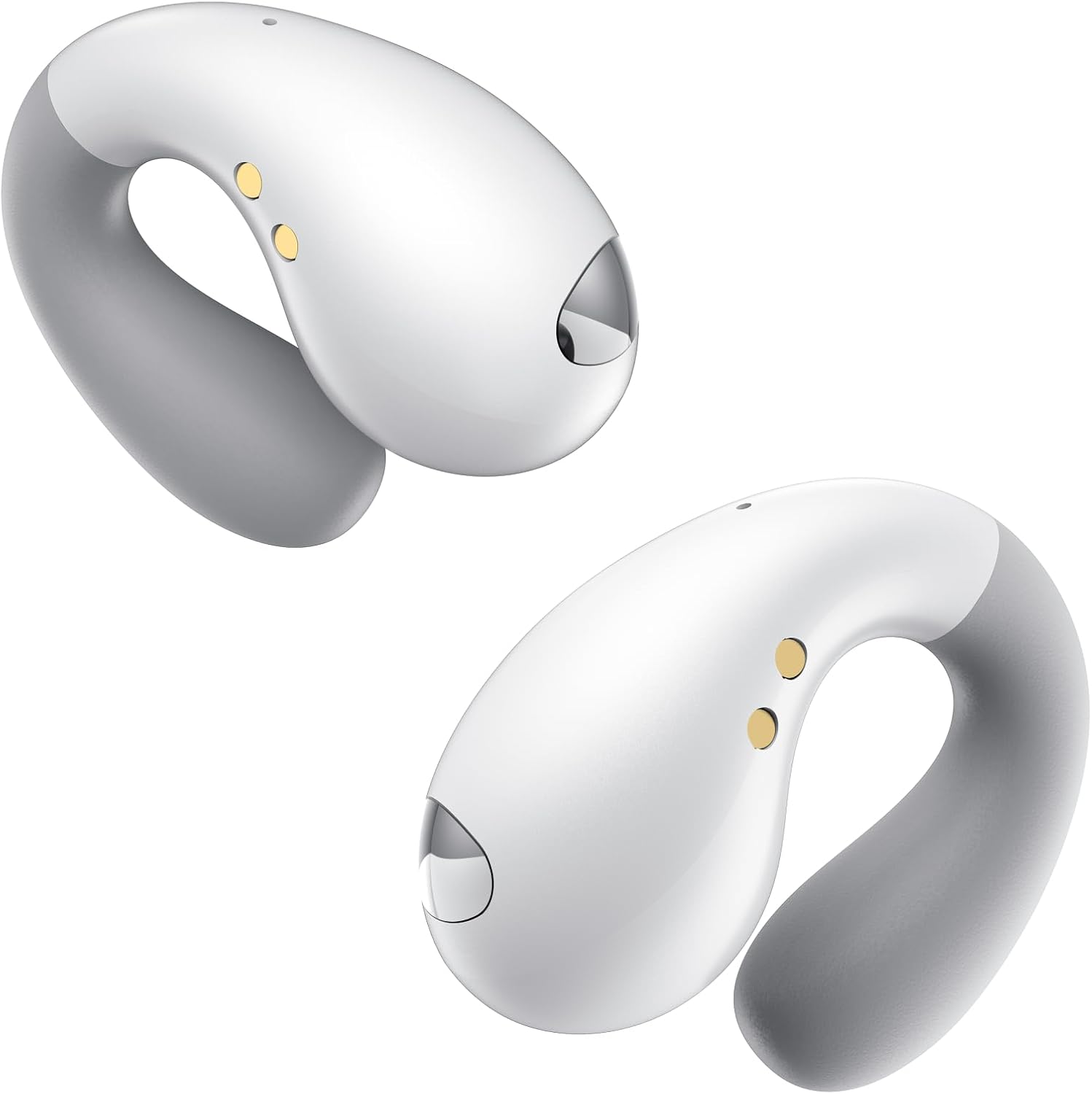 Ultra Open Ear Earbuds - Ergonomic Clip-On Earbuds, Small Bone Conduction Over-The-Ear Headphones with Waterproof Design, Perfect Running Headphones for Sports and Fitness, Velvet White