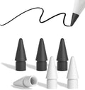 Replacement Pencil Tips for Apple Pencil Pro, Pen Tips for Apple Pencil 2nd Gen/1st Gen/USB-C, Wear-Resisting Pencil Nibs with Storage Box, Pen Nibs Set Compatible with Apple Pen (6 Pack, Black/White)