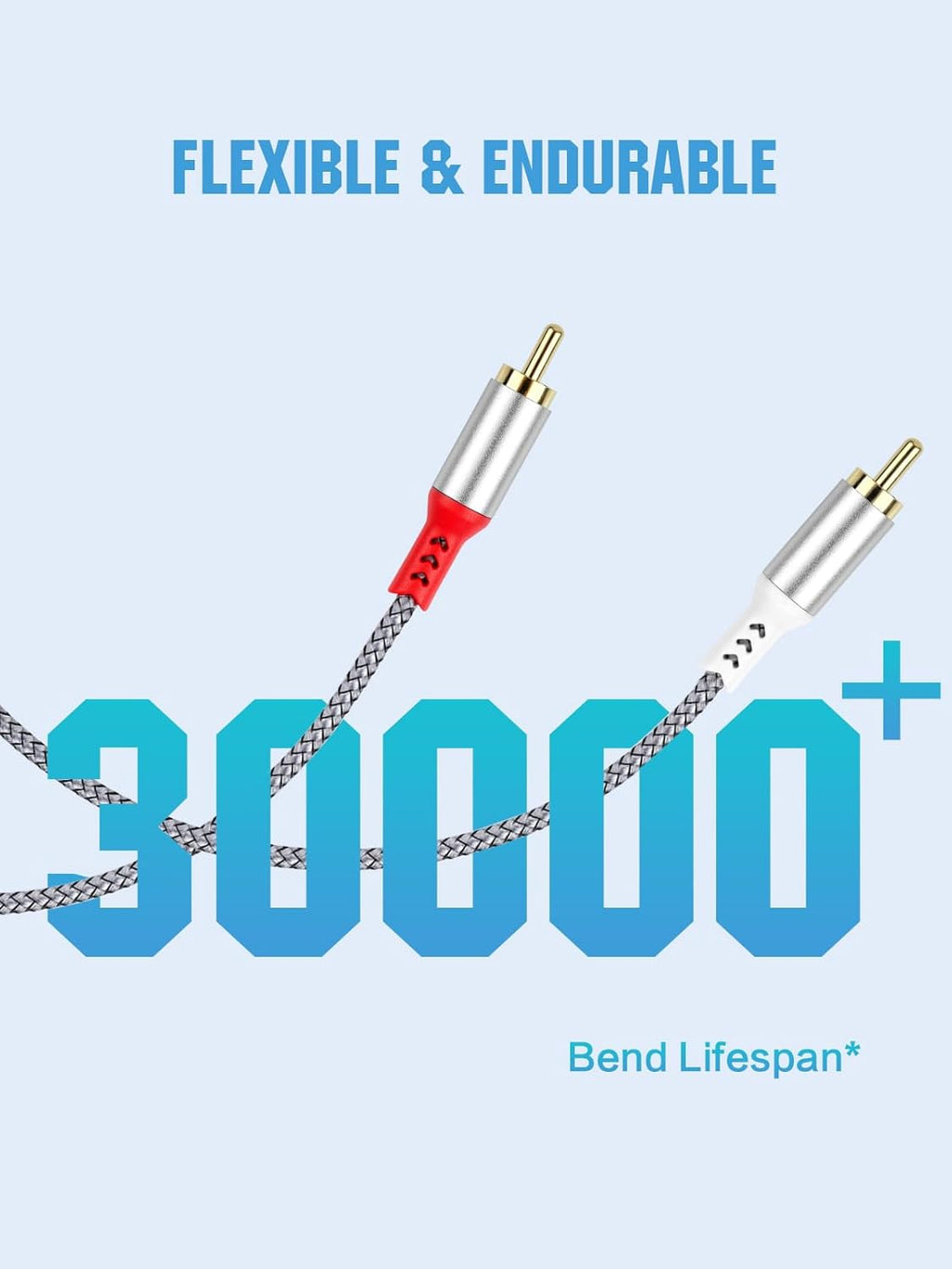 2RCA to 2RCA Cable 2 RCA Male Hi-Fi Systems Audio Stereo Subwoofer Cable Nylon-Braided Auxiliary Audio Cord for Home Theater HDTV Amplifiers Hi-Fi Systems Speakers and etc 6.6Ft Silver