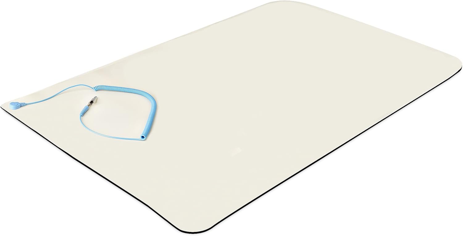 StarTech.com Anti Static Mat, ESD Mat for Electronics Repair, Anti Static Table/Desk Mat w/Detachable Grounding Wire, ANSI/ESD S 4.1, Flexible Thermoplastic Work Pad, 23x47", TAA