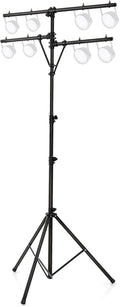 S AFSTAR Pro Audio Tripod, Multi Arm Tripod w/ 6.1-11.5 FT Adjustable Height, Portable T Bar Lighting Stand w/ 100 LBS Capacity, DJ Lighting Stand Suitable for Stage Bar Banquet Party