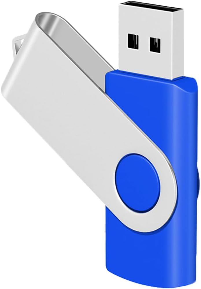 1GB Bulk Flash Drives 50 Pack, EASTBULL USB 2.0 Metal Flash Drive Bulk Swivel Thumb Drives Pack (Blue)