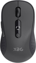 XBG B15 Tri-Mode Wireless Mouse, Bluetooth 5.0/4.0 & 2.4G, 5 Adjustable DPI, Type-C Rechargeable with 3-Level Battery Indicator, Ergonomic Silent Design for Office/Laptop/Travel