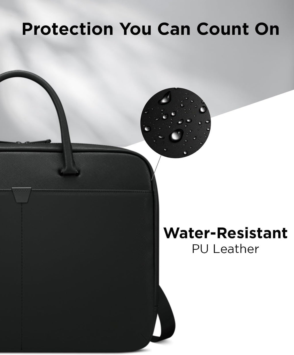 Lenovo 15.6-inch Laptop Bag (T200) - Water Resistant Leather Messenger Bag with Padded Device Compartment – Multi Compartment Professional Handbag with Shoulder Strap for Travel & Business