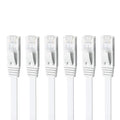 Yauhody CAT 6 Ethernet Cable 5ft 6-Pack White, High Speed Solid Flat CAT6 by Yauhody