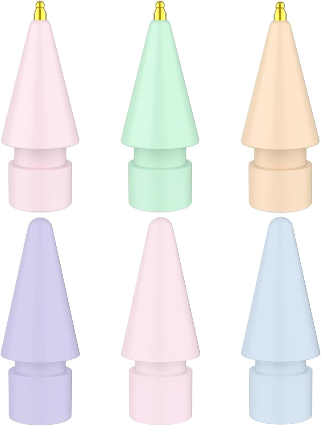 6 Pack Fine Point Replacement Tips Compatible with Apple Pencil 2nd Generation, Apple Pencil 1st Generation & Apple Pencil USB-C Colorful Nibs (Original/Pink/Green/Yellow)