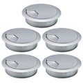5 Pcs Desk Grommet 2-3/8" / 60 mm, Desk Cord Hole Cover, Cable Grommet ABS Plastic, Desk Hole Grommet for Home & Office Pc, Detachable Adjustable Cable Cord Organizer-Silvery