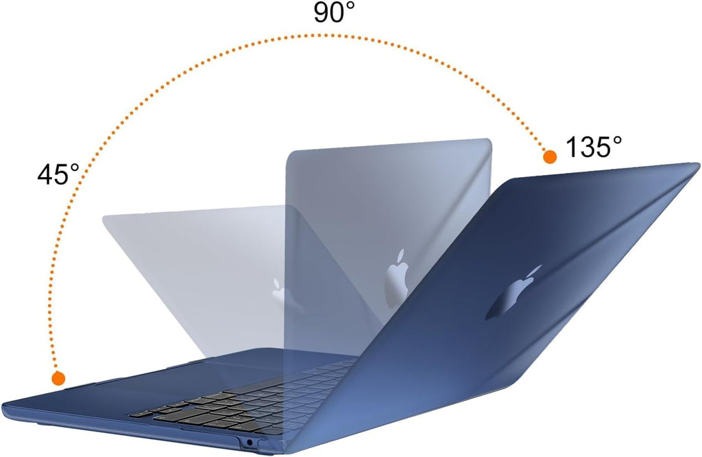 MOSISO Compatible with MacBook Air 13 inch Case 2025 2024 2023 2022 M4 A3240 M3 A3113 M2 A2681, Plastic Hard Shell&Keyboard Cover&Screen Film&Type C for MacBook Air 13.6 inch Case, Crystal Midnight