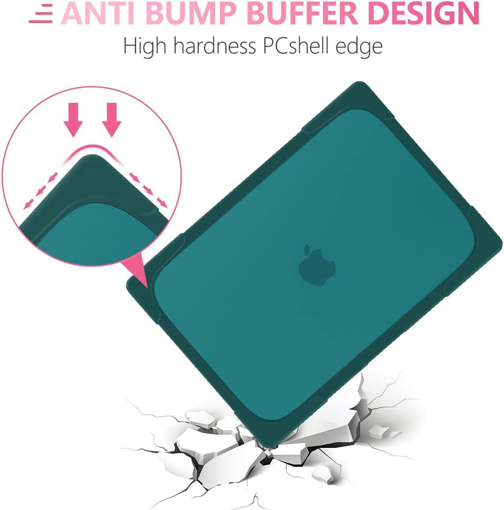 Batianda Compatible with New MacBook Pro 16 inch Case 2024 M4 Chip 2023 2021 Release with M3 M2 Pro Max, Heavy Duty Protective Plastic Hard Shell with Fold Kickstand & Keyboard Cover, Dark Cyan