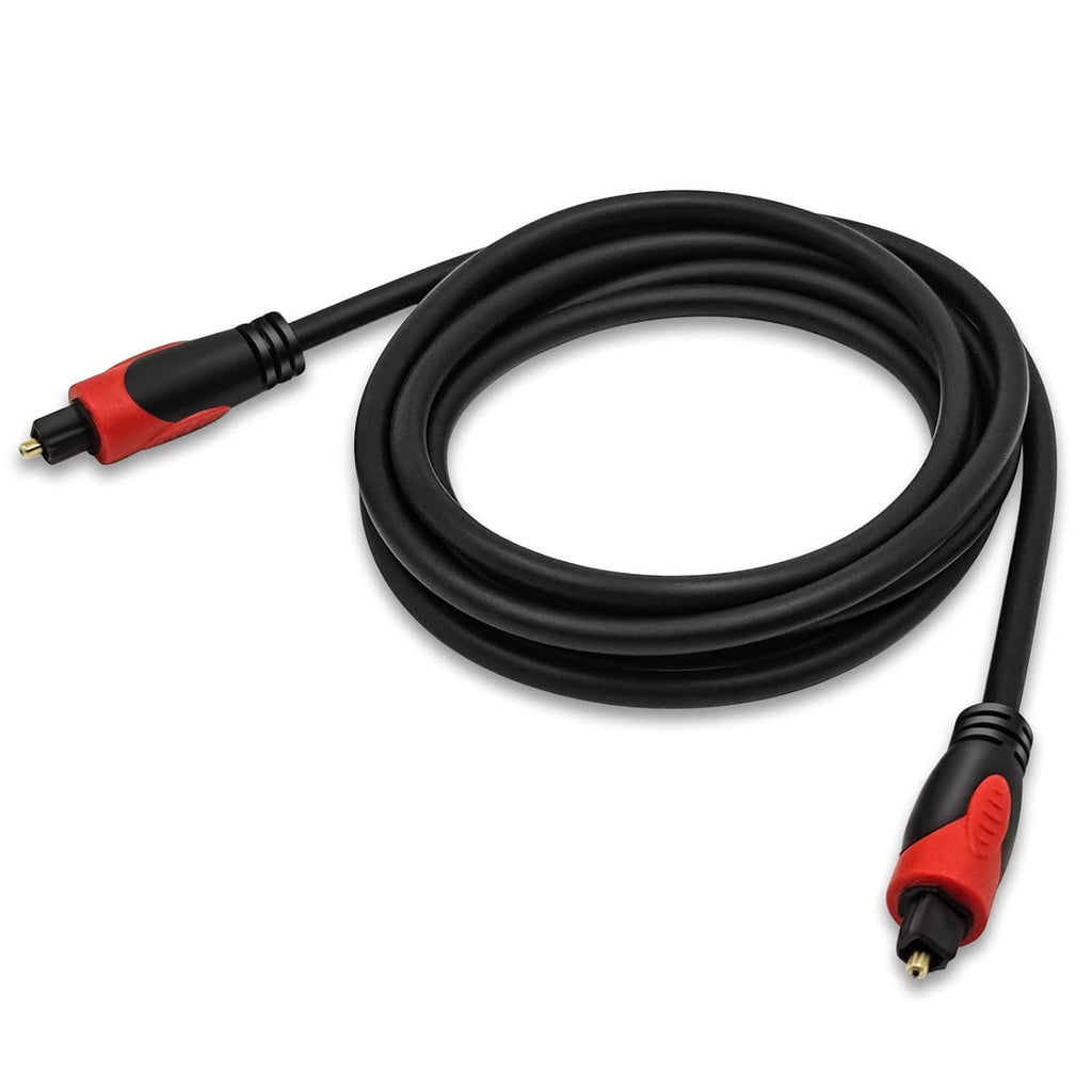 Optical Audio Cable 10 FT, Digital Audio Fiber Optic Cable Toslink, Flexible Jacket, Compatible with Home Theater, Sound Bar, PS4, Xbox, TV and More