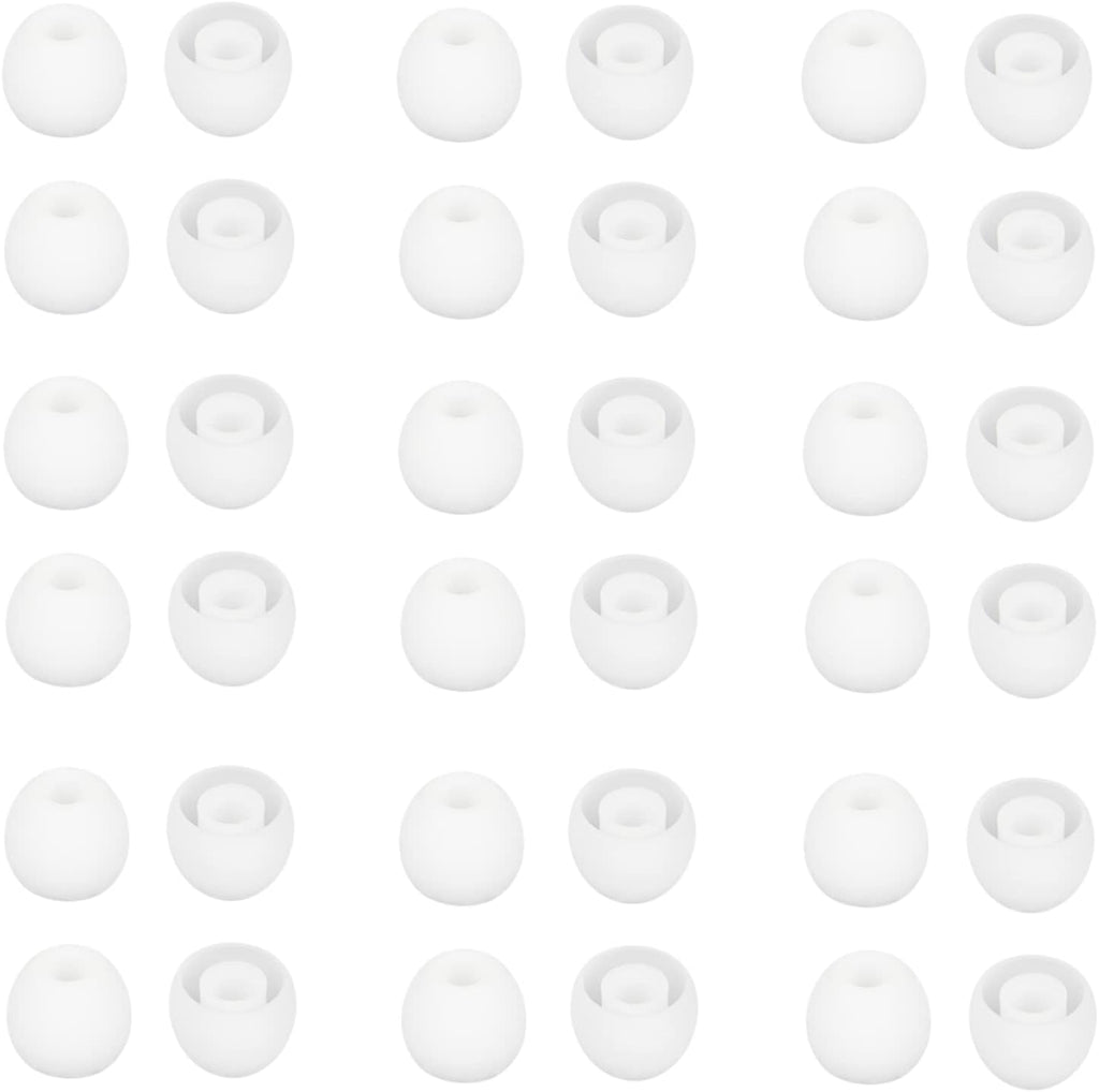 36 Pieces Small Earbud Tips Soft and Comfortable Silicone Earbud Tips Ear Bud Replacement Pieces Silicone Fit Most in-Ear Headphones，Inner Hole 3.8mm -5.5mm，Small White Replacement Eartips