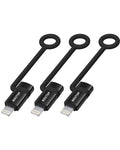 [MFi Certified] 36W USB C to Lightning Cable Adapter, Support Data Sync/PD Fast Charging Compatible with iPhone iPad AirPods, with Anti-Lost Holder - Black 3 Pack