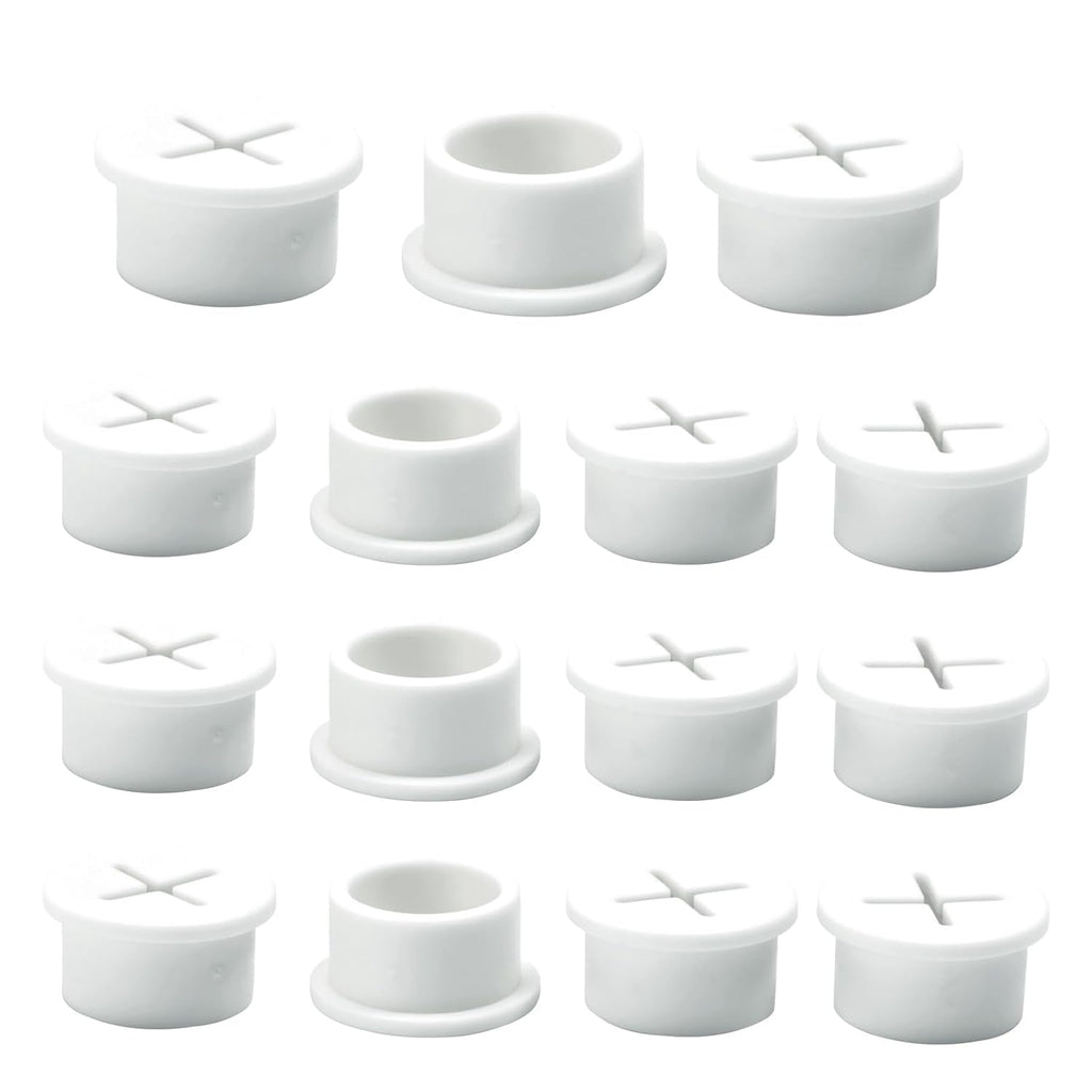 Desk Grommet, 3/4 in 20 mm Silicone Rubber Grommets, White Desk Hole Cover for Cables, Flexible Wall Cord Pass Through Grommet for Office Table Computer Home Furniture Wire Organizer-15 Pcs