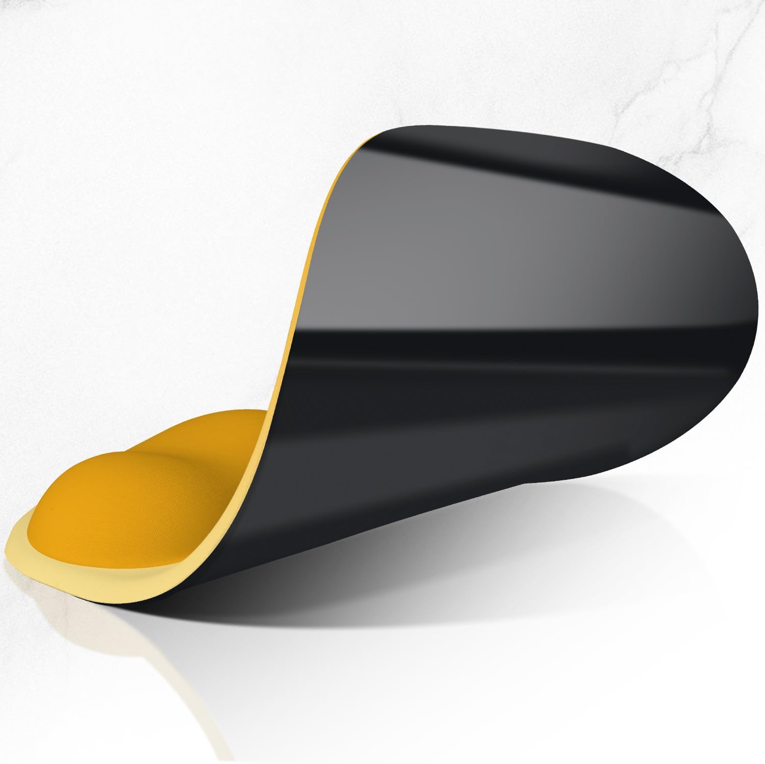 ITNRSIIET Ergonomic Mouse Pad, Cushioned Gel Wrist Rest, Non-Slip Base, Smooth Surface, Cute Multi-Color, 9.5 x 8.2 in, Yellow Gradient